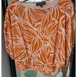 Eloquii Orange Dolman Sleeve Blouse